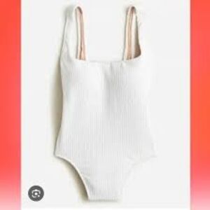 J crew textured white one piece - 0L